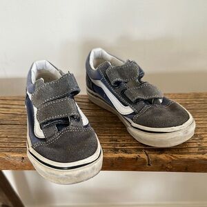 Vans Kids Velcro Sneakers - White and Blue